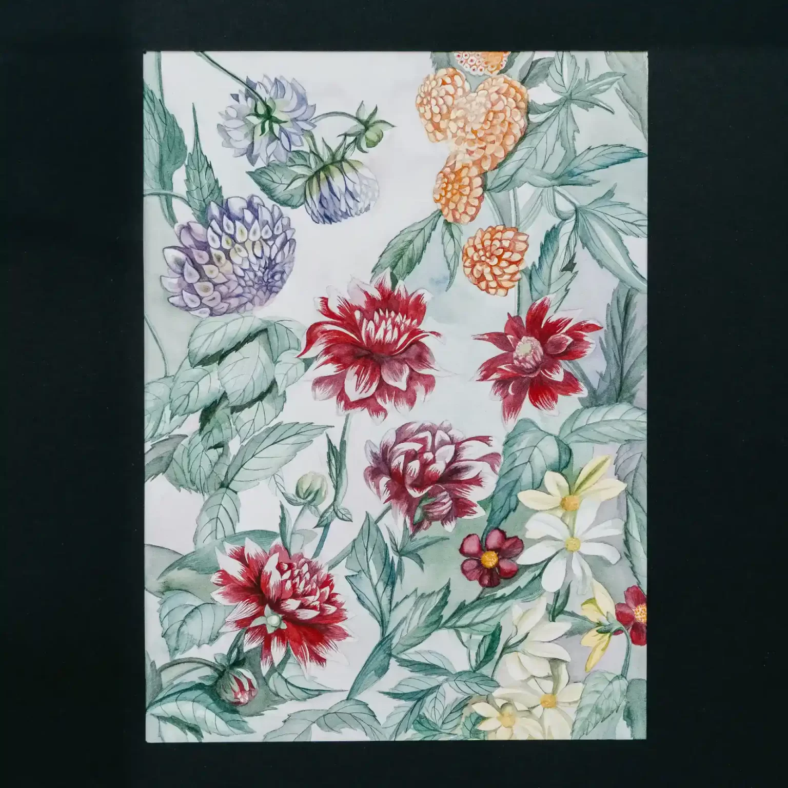 aquarells of orange and wellow flowers