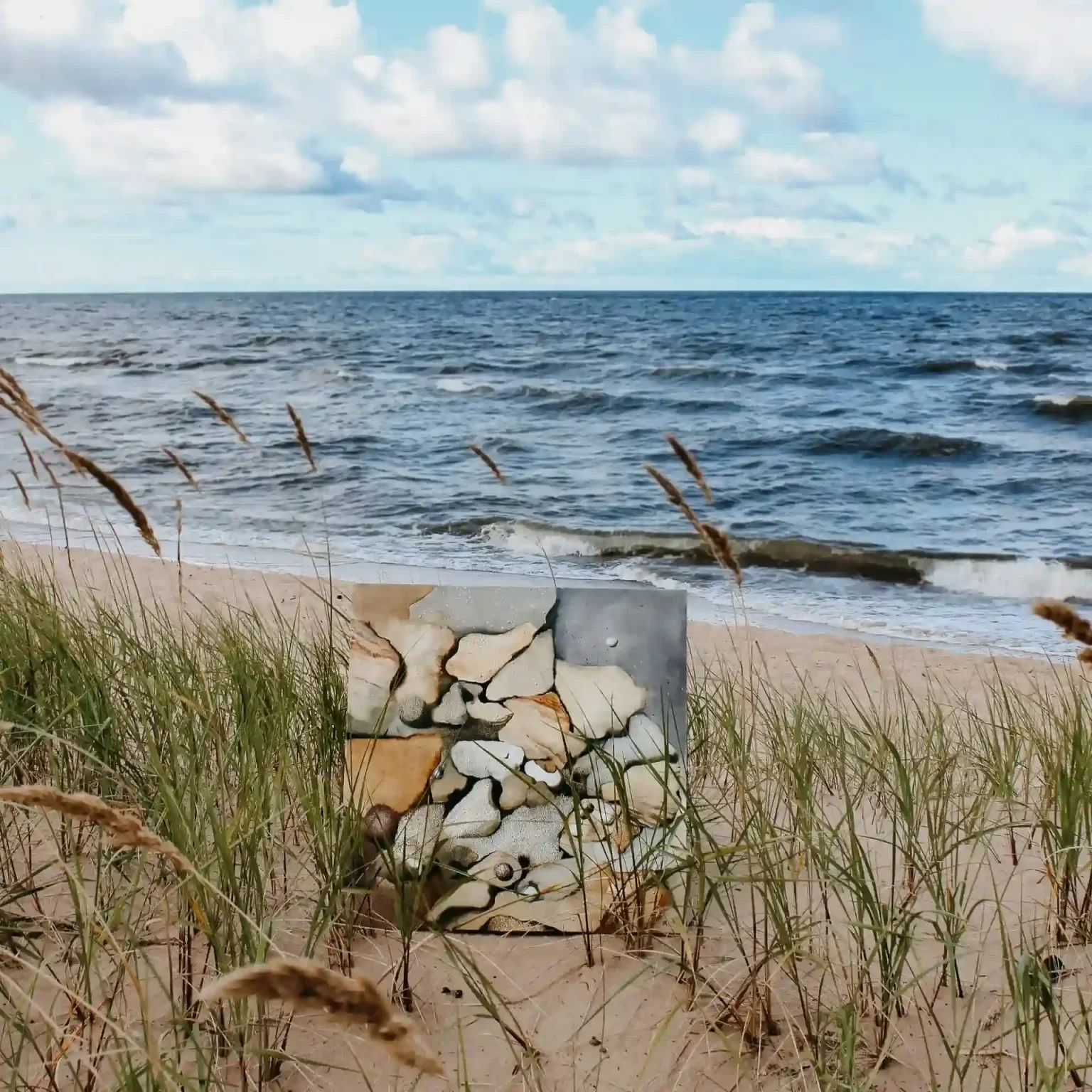 painting of rocks by the sea