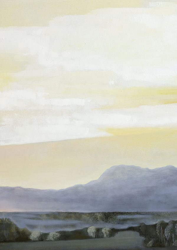 painting of sea and yellow sky